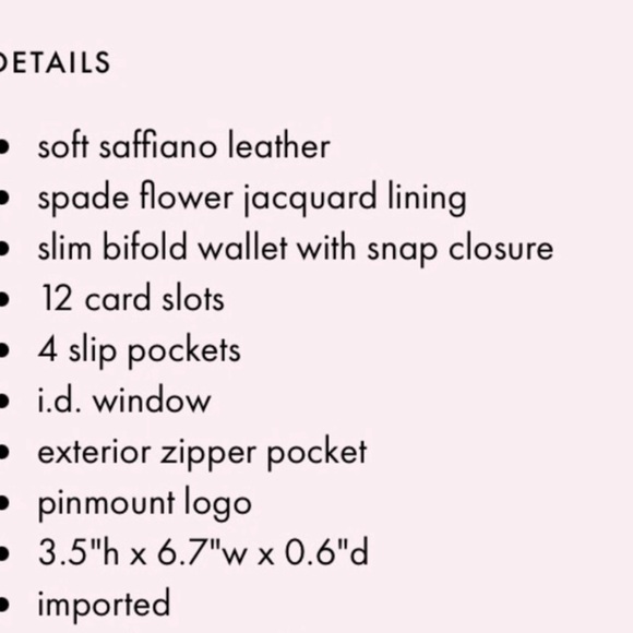 Like new Kate spade leather mauve dusty pink 2 fold wallet - Picture 7 of 7